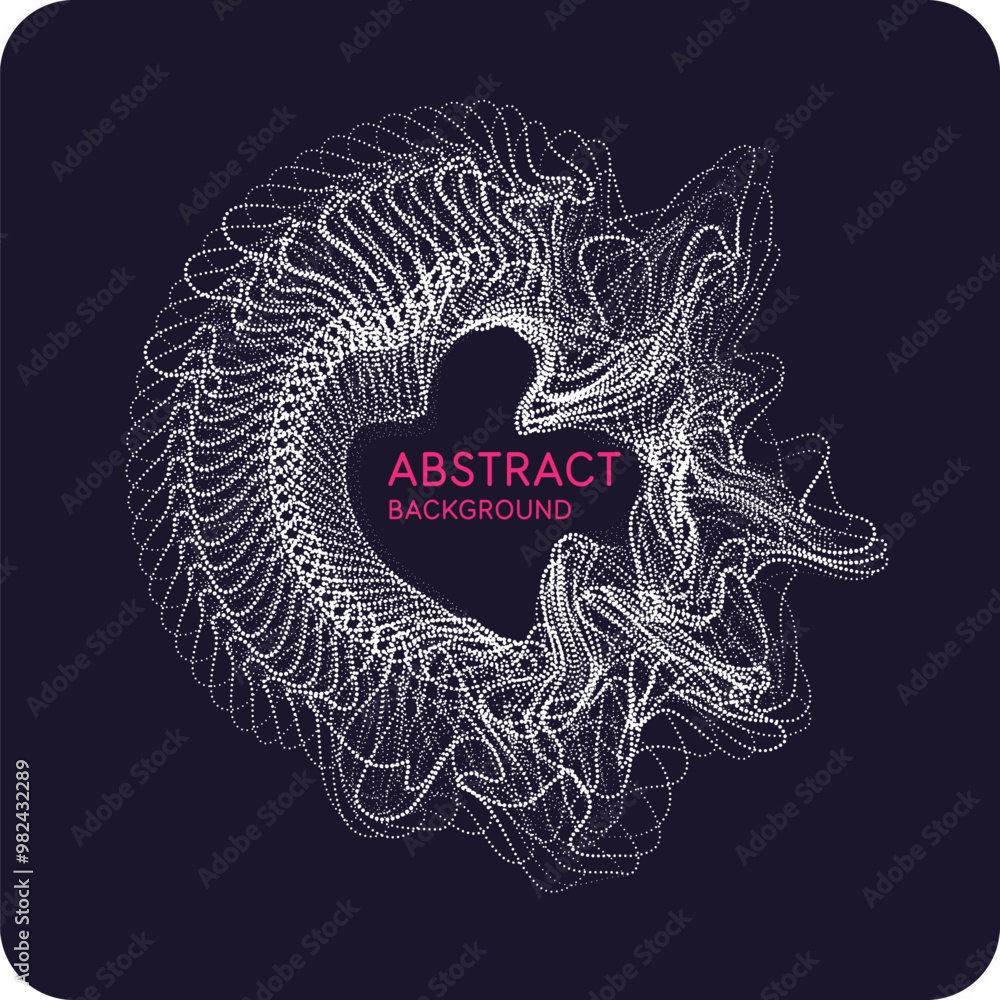 Poster a stylish illustration with geometric elements, consisting of particles. an abstract poster for text