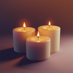 3D Icon: Wax Candles for Light or Decoration Illustration Logo