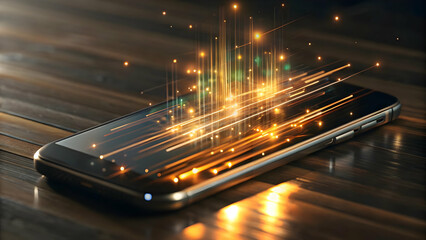 Vibrant Glowing Abstract Art Representing Secure Online Payments: Digital Security Concept for Fintech and Online Banking Platforms