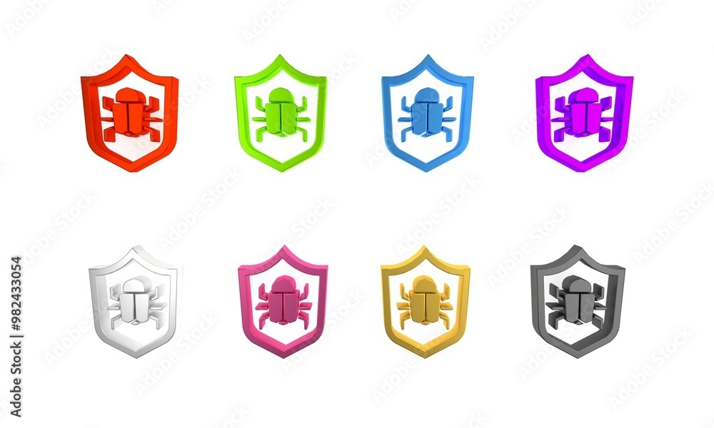 Poster colorful system bug concept icon isolated on white background. code bug concept. bug in the system. 