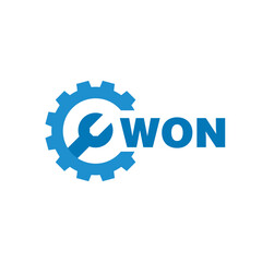 WON letter logo design on white background. WON logo. WON creative initials letter Monogram logo icon concept. WON letter design
