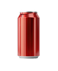 red tin soda can mockup isolated on white or transparent png