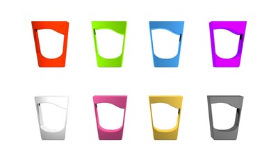 Colorful Shot glass icon isolated on white background. Minimalism concept. 3D render illustration