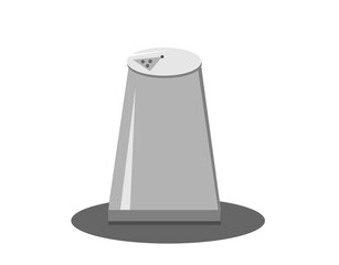 grey salt shaker on a white background