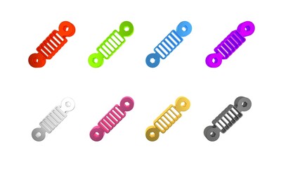 Colorful Shock absorber icon isolated on white background. Minimalism concept. 3D render illustration
