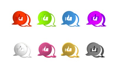 Colorful Consumer or customer product rating icon isolated on white background. Minimalism concept. 3D render illustration