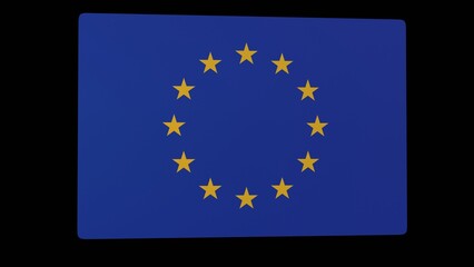 European union flag on wind flag 3d render