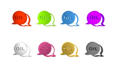 Colorful Word oil icon isolated on white background. Minimalism concept. 3D render illustration