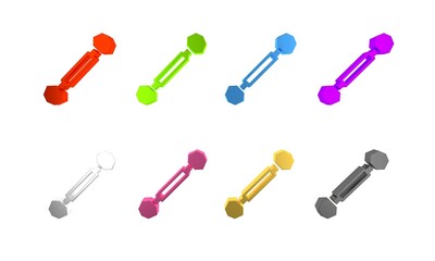 Colorful Piercing icon isolated on white background. Minimalism concept. 3D render illustration
