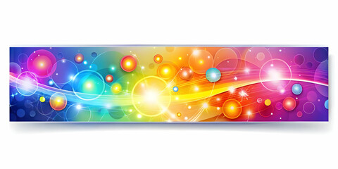Flat Glowing Promotion Banner - Vibrant Abstract Digital Art with Bright Colors for Marketing and Advertising Campaigns | Eye-Catching Vector Design