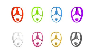 Colorful Computer mouse icon isolated on white background. Optical with wheel symbol. Minimalism concept. 3D render illustration