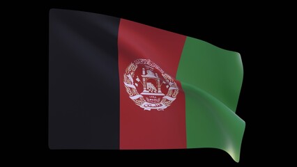 Afghanistan flag on wind flag 3d render