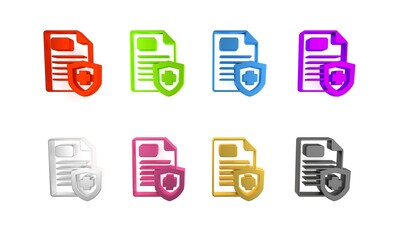 Colorful Medical clipboard with clinical record icon isolated on white background. Prescription, medical check marks report. Minimalism concept. 3D render illustration