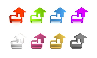 Colorful Credit card icon isolated on white background. Online payment. Cash withdrawal. Financial operations. Shopping sign. Minimalism concept. 3D render illustration