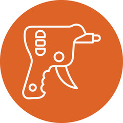 Lock pick gun line circle icon