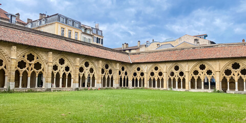 Panoramic view of the cloister of Sainte-Marie cathedral in Bayonne, France