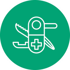 Swiss knife line circle icon