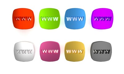 Colorful Website template icon isolated on white background. Internet communication protocol. Minimalism concept. 3D render illustration