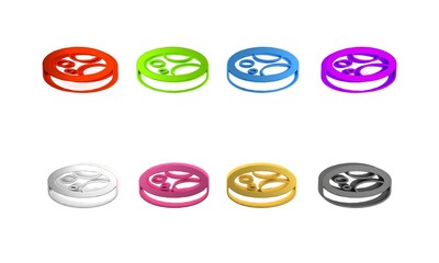 Obraz premium Colorful Petri dish with bacteria icon isolated on white background. Minimalism concept. 3D render illustration