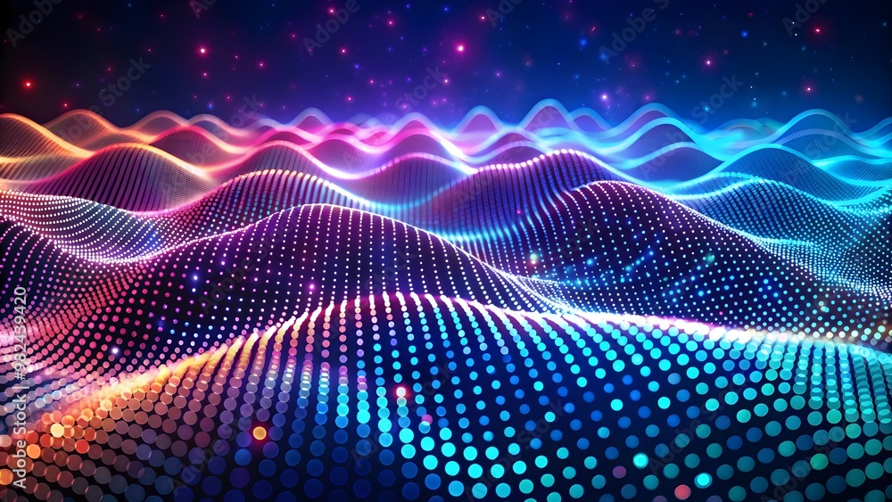 Poster point wave noise texture. abstract dot background. technological cyberspace background. network conn
