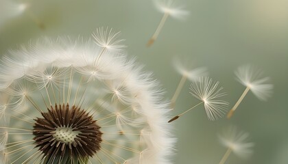 Elegant pastel dandelion fluff backdrop for minimalist aesthetic with light, airy textures and a serene natural vibe