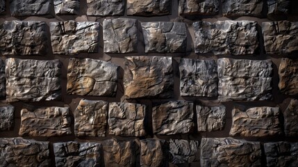 Fototapeta premium Realistic Stone Brick Wall Texture with Natural Patterns in High-Resolution Photograph for Backgrounds and Architectural Design