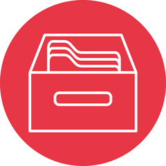 File Cabinet line circle icon