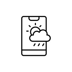 Weather app outline icons, minimalist vector illustration ,simple transparent graphic element .Isolated on white background