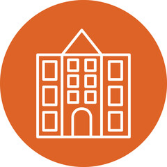 Office Building line circle icon