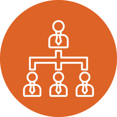 Business Hierarchy line circle icon