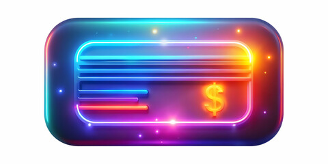 3D Glowing Abstract Art Icon Representing Payment Processing Efficiency on a White Background - Vibrant Digital Design for Smooth Transactions