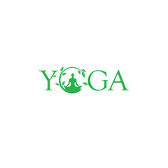 Yoga Wordmark Logo meditation becomes one with nature