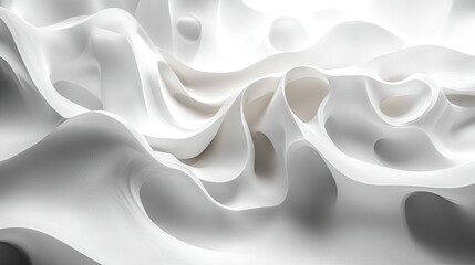 Simple white background featuring one artistic shape, clean lines