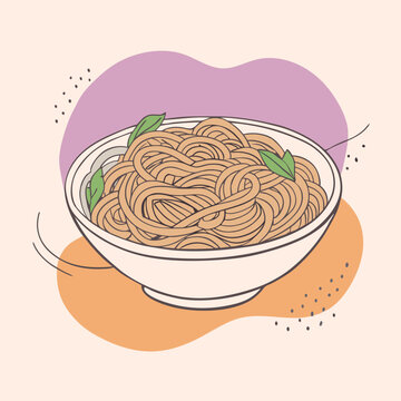 recommend clip art: Noodle vector line art 