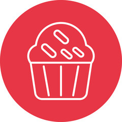 Muffin line circle icon