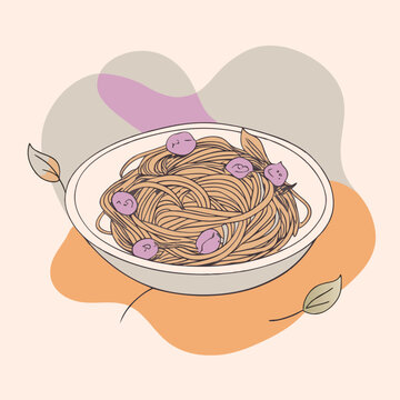 recommend clip art: Noodle vector line art 