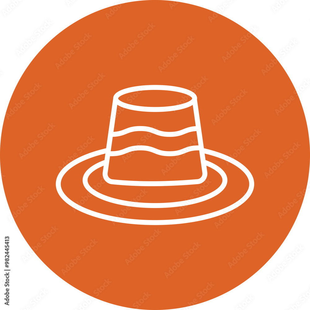 Sticker flan line circle icon