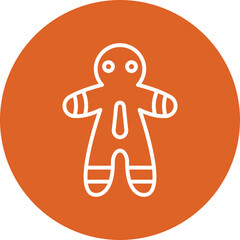 Gingerbread line circle icon