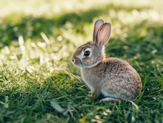 Fototapeta premium Adorable Easter Bunny in a Field