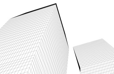 Fototapeta premium Architectural drawing digital backgroud 3d rendering