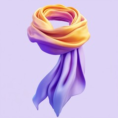 Fototapeta premium 3D Icon: Warm Scarf for Winter Wear Illustration Logo