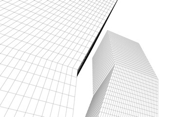 Fototapeta premium Architectural drawing digital backgroud 3d rendering