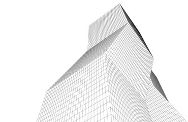 Fototapeta premium Architectural drawing digital backgroud 3d rendering