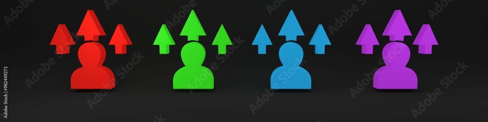 Poster colorful web design and front end development icon isolated on black background. minimalism concept.