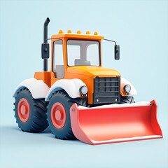 Fototapeta premium 3D Icon: Vehicle for Clearing Snow Illustration Logo