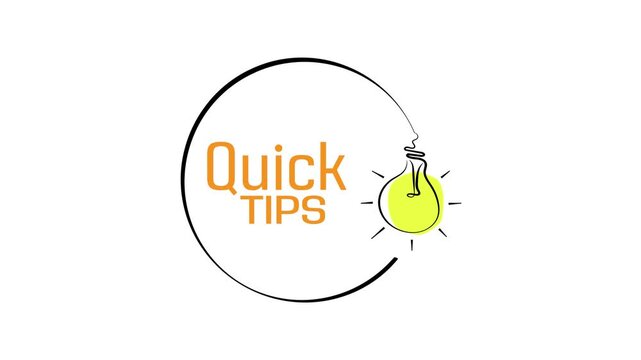 quick tips sign on white background	