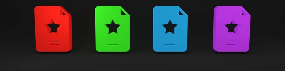 Colorful Star constellation zodiac icon isolated on black background. Minimalism concept. 3D render illustration