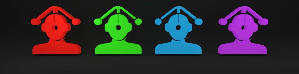 Colorful Hypnosis icon isolated on black background. Minimalism concept. 3D render illustration