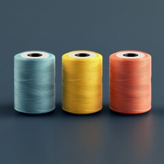 3D Icon: Spools of Thread for Sewing Projects Illustration Logo