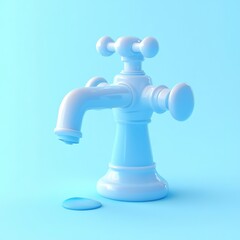 3D Icon: Symbol for Saving and Conserving Water Illustration Logo